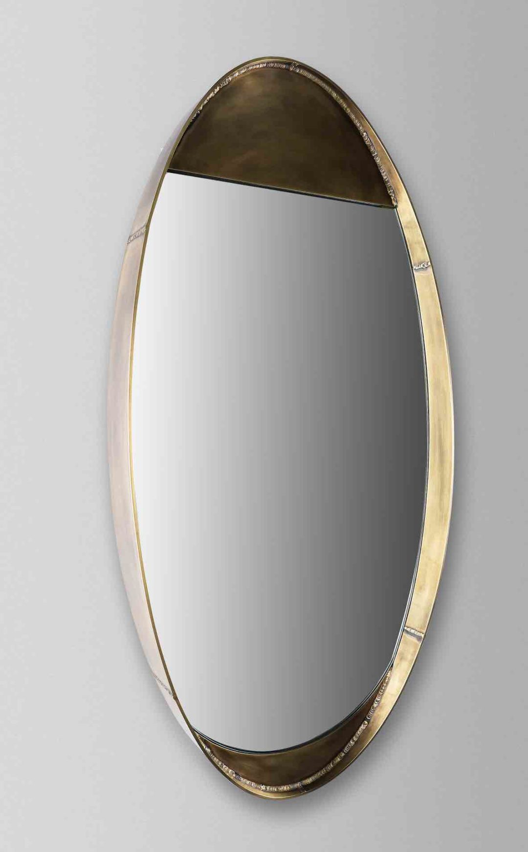 Miroir en laiton brutaliste