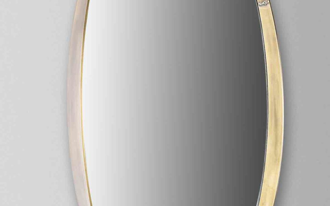 Miroir en laiton brutaliste